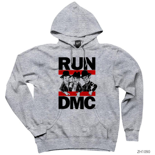 Run Dmc Group Gri Kapşonlu Sweatshirt Hoodie