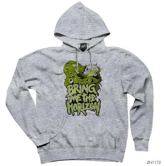 Bring Me The Horizon Love Skull Gri Kapşonlu Sweatshirt Hoodie