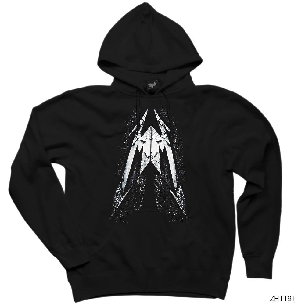 Metallica Distorded Logo Siyah Kapşonlu Sweatshirt Hoodie