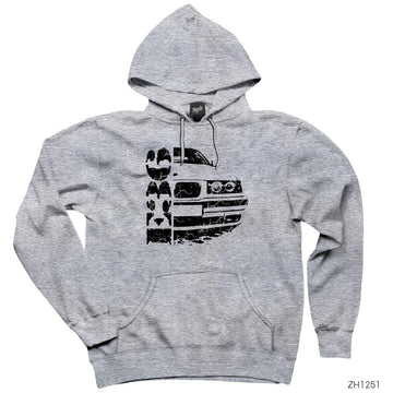 BMW E36 Splash Gri Kapşonlu Sweatshirt Hoodie