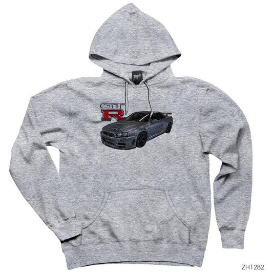 Nissan Skyline Gri Kapşonlu Sweatshirt Hoodie