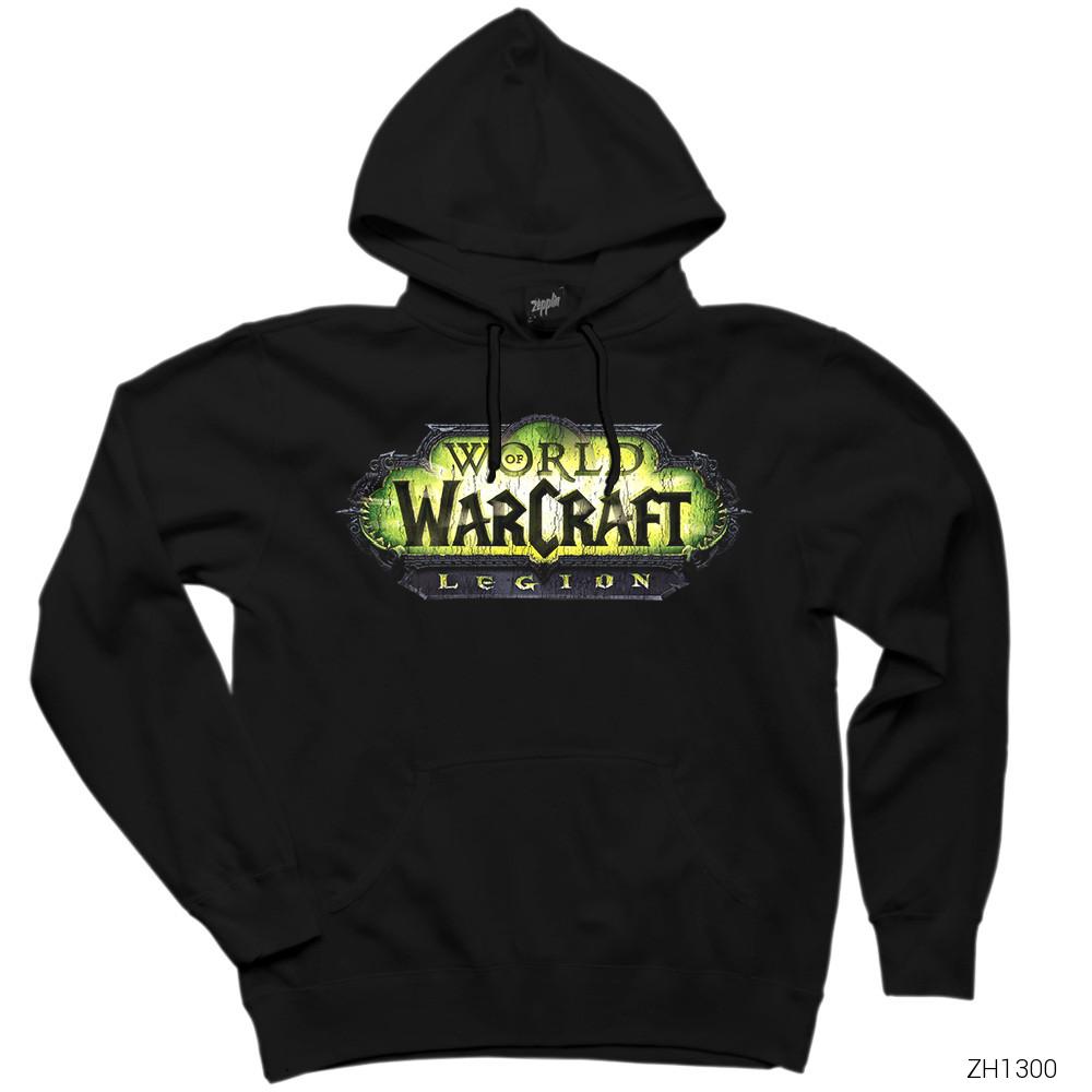 World of Warcraft Legion Logo Siyah Kapşonlu Sweatshirt Hoodie