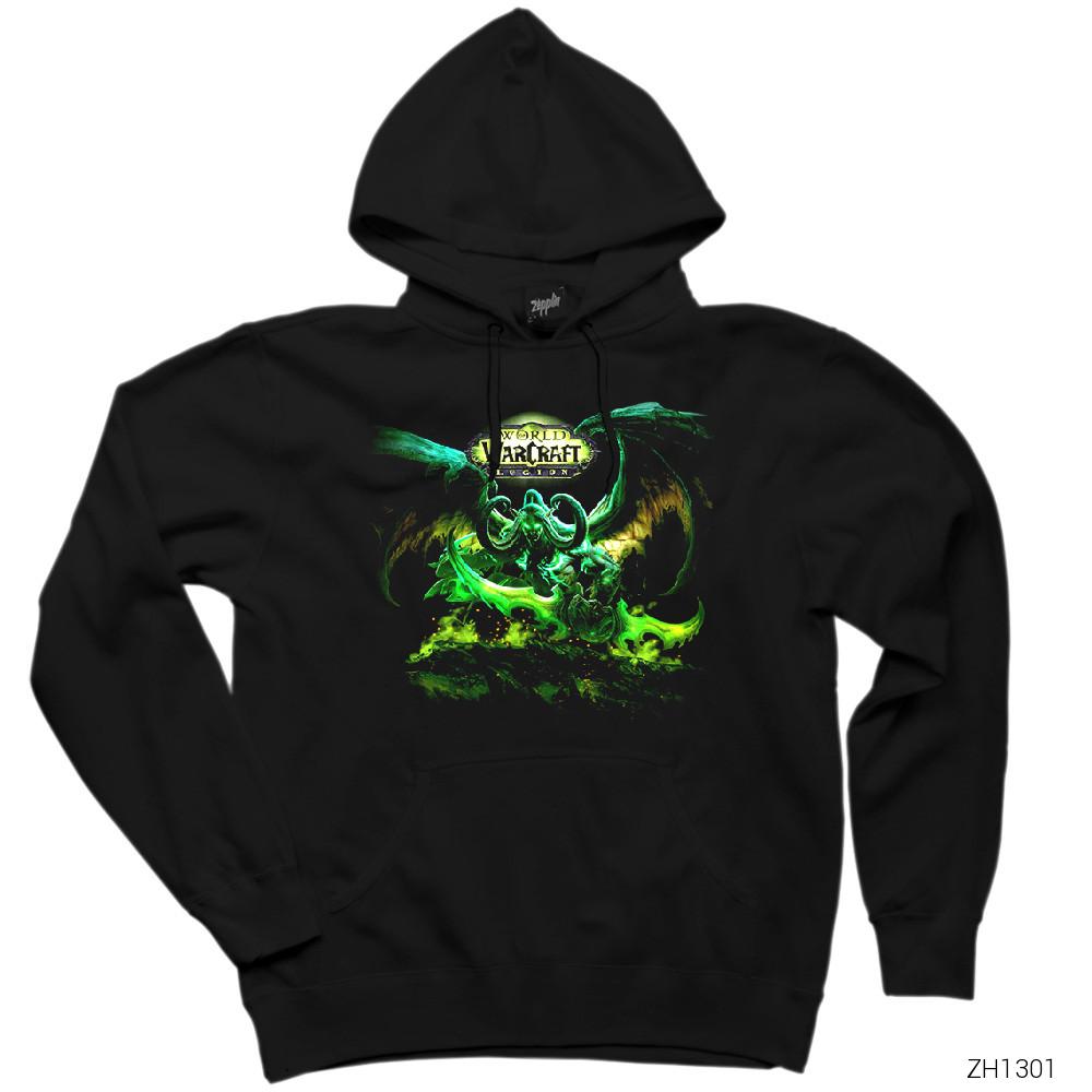 World of Warcraft Lord of the Outland Siyah Kapşonlu Sweatshirt Hoodie