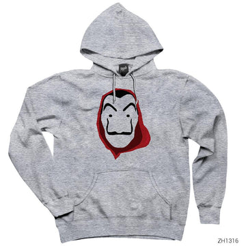 La Casa De Papel Classic Gri Kapşonlu Sweatshirt Hoodie