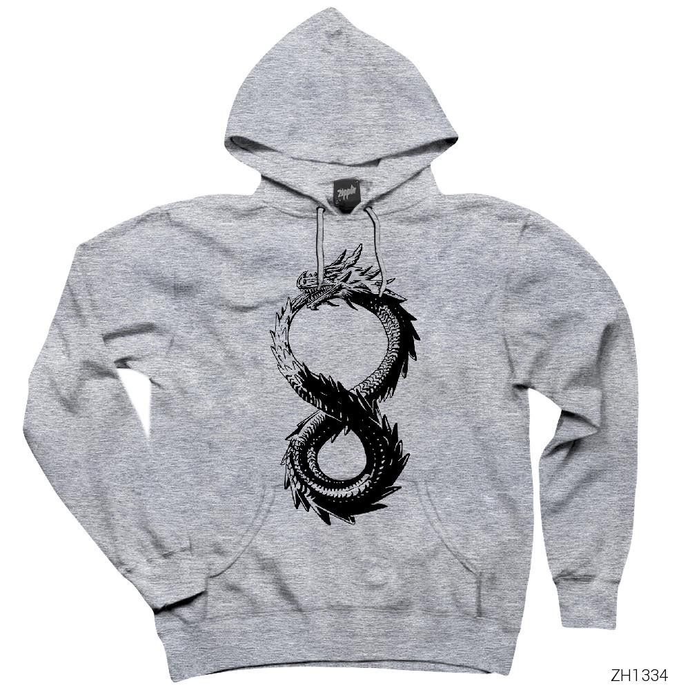 Altered Carbon Dragon 1 Gri Kapşonlu Sweatshirt Hoodie