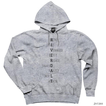 Riverdale Casts Gri Kapşonlu Sweatshirt Hoodie