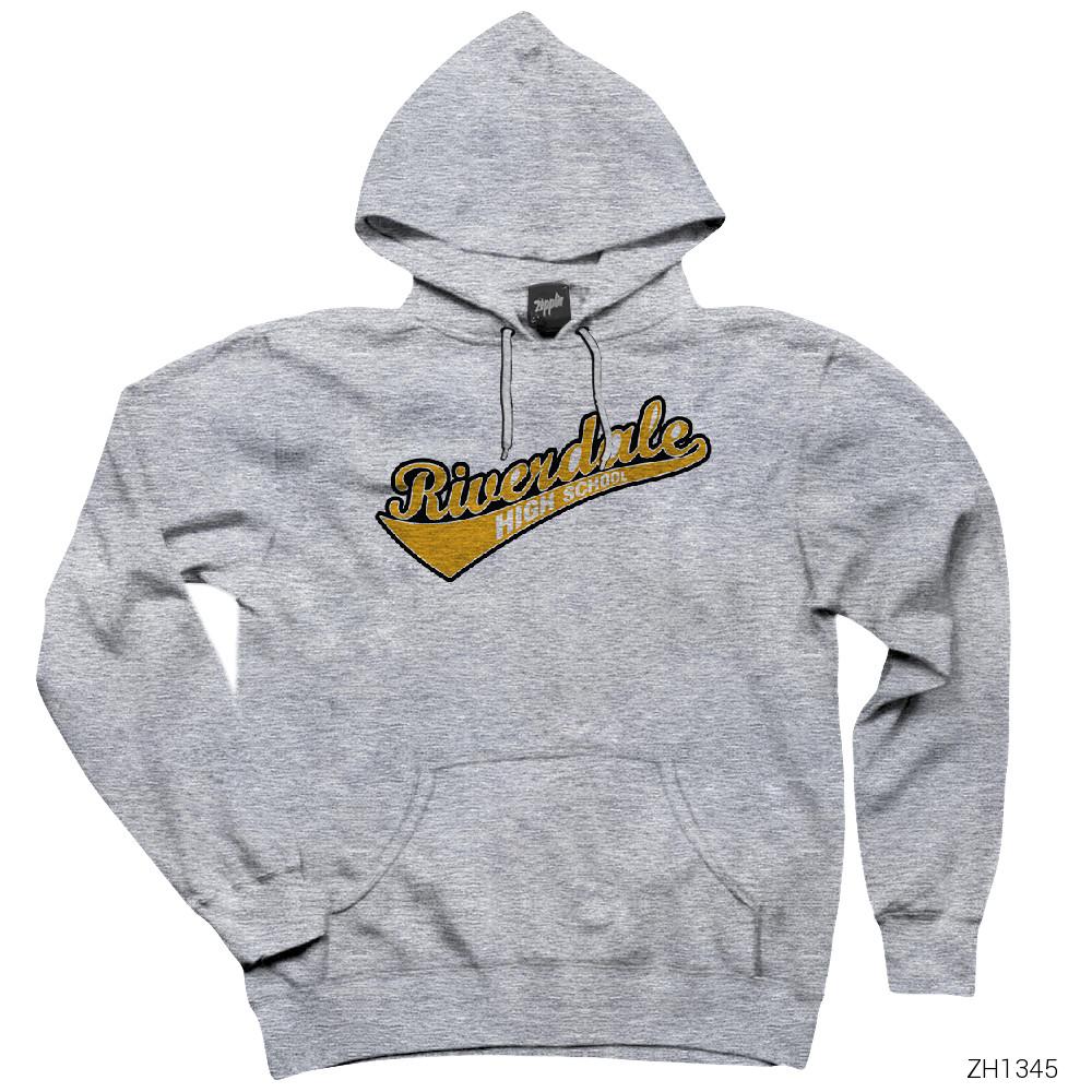 Riverdale High School Gri Kapşonlu Sweatshirt Hoodie