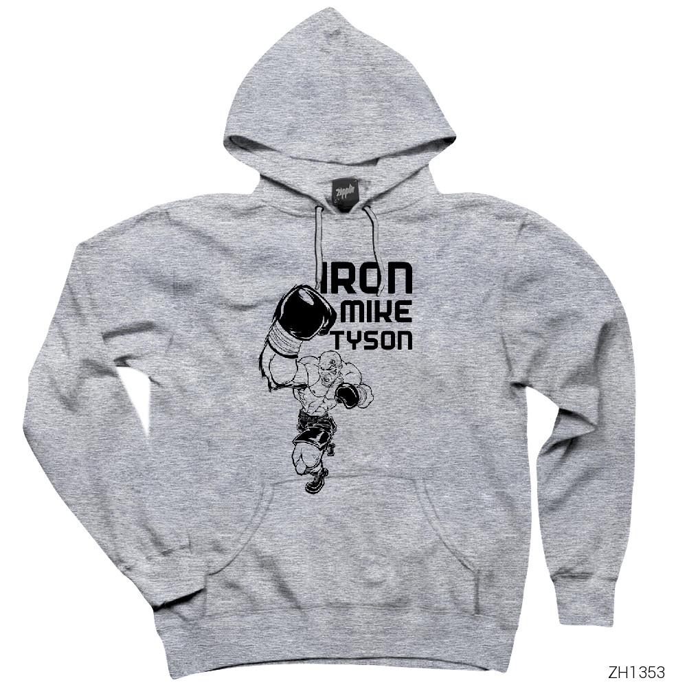 Iron Mıke Tyson 2 Gri Kapşonlu Sweatshirt Hoodie