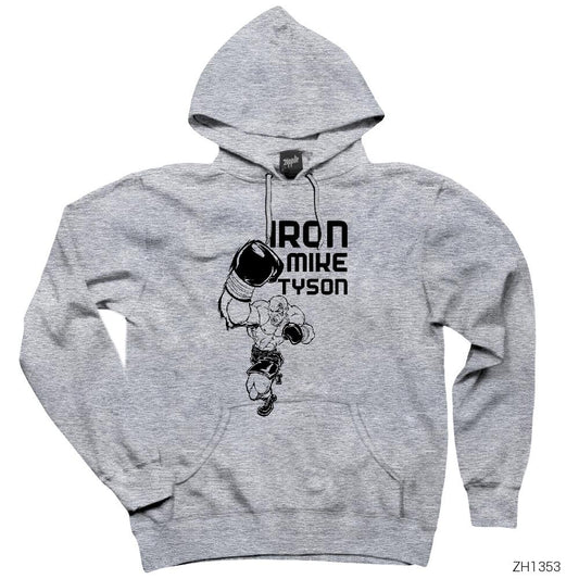 Iron Mıke Tyson 2 Gri Kapşonlu Sweatshirt Hoodie