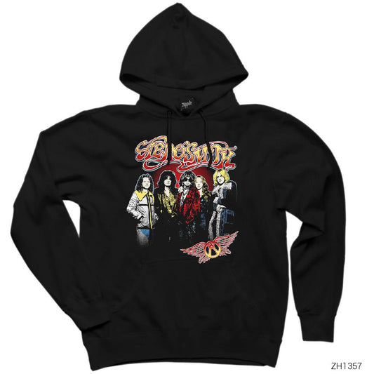 Aerosmith Grup Siyah Kapşonlu Sweatshirt Hoodie