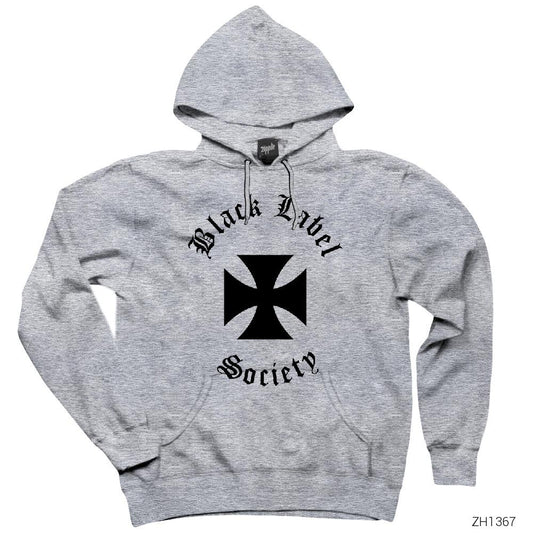 Black Label Society Gri Kapşonlu Sweatshirt Hoodie