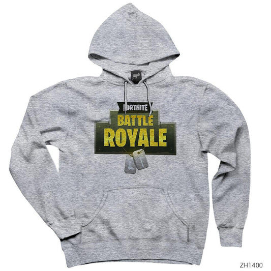Fortnite Battle Royale Gri Kapşonlu Sweatshirt Hoodie
