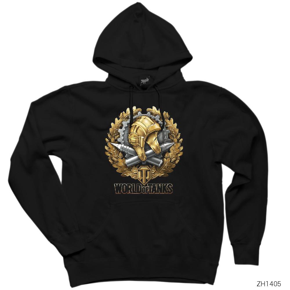 World of Tanks War Genius Siyah Kapşonlu Sweatshirt Hoodie