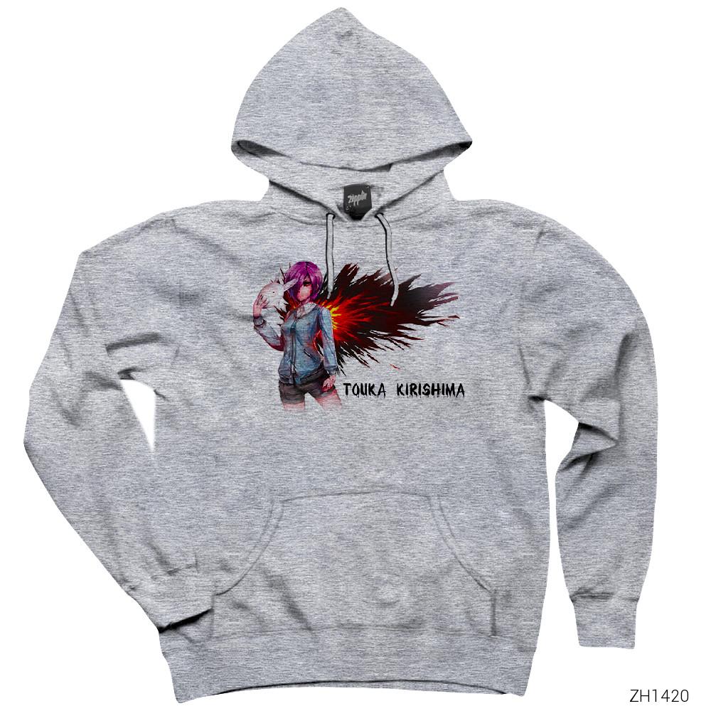 Tokyo Ghoul Touka Rabbit Gri Kapşonlu Sweatshirt Hoodie