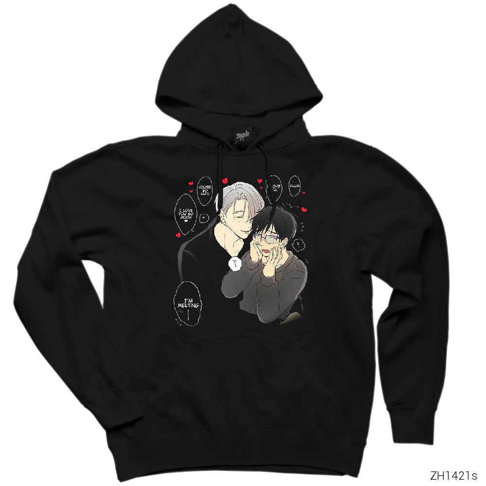 Yuri on Ice Viktor Siyah Kapşonlu Sweatshirt Hoodie