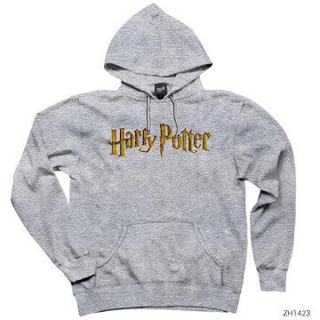 Harry Potter Logo Gri Kapşonlu Sweatshirt Hoodie