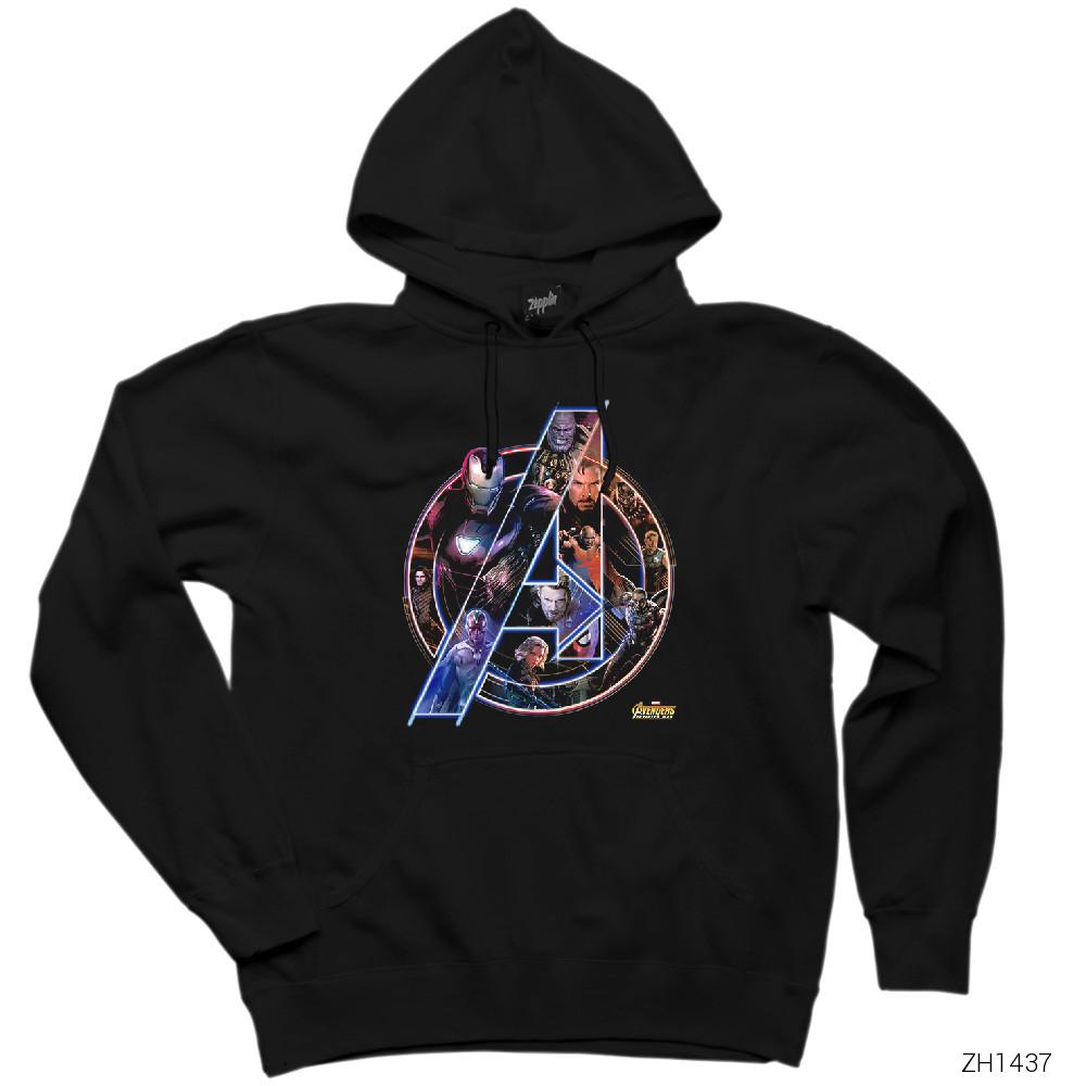 Avengers Infinity War Siyah Kapşonlu Sweatshirt Hoodie