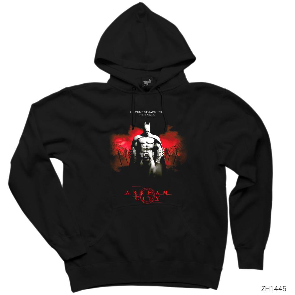 Batman Arkham City Siyah Kapşonlu Sweatshirt Hoodie