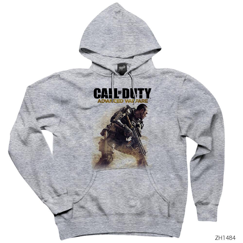 Call Of Duty Advanced Warfare Gri Kapşonlu Sweatshirt Hoodie