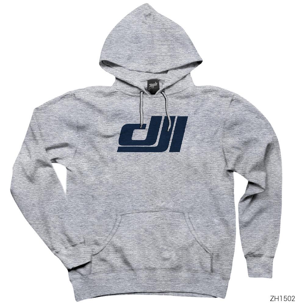 DJI Gri Kapşonlu Sweatshirt Hoodie