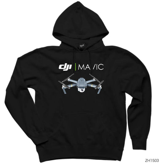DJI Mavic Pro Siyah Kapşonlu Sweatshirt Hoodie