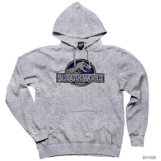 Jurassic Park Blue Gri Kapşonlu Sweatshirt Hoodie