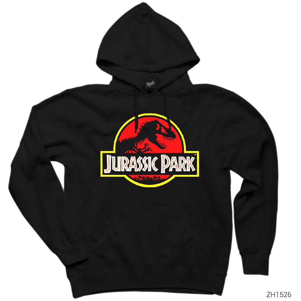 Jurassic Park Classic Siyah Kapşonlu Sweatshirt Hoodie