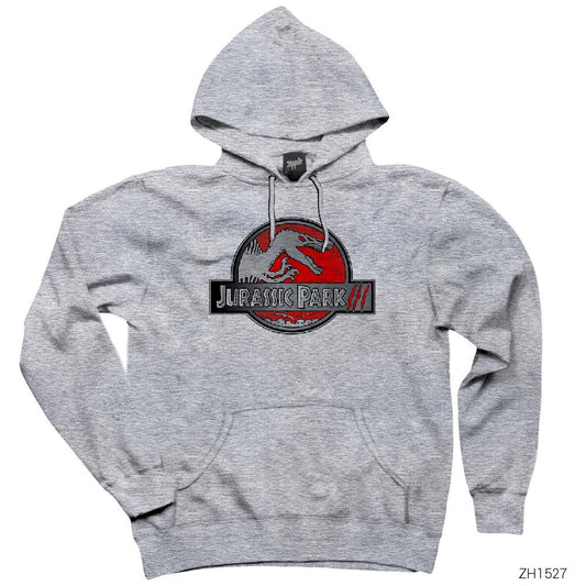 Jurassic Park Claw Gri Kapşonlu Sweatshirt Hoodie