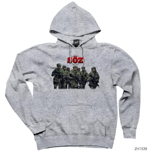 Söz Operasyon Gri Kapşonlu Sweatshirt Hoodie