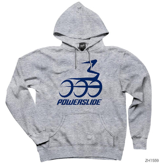 Powerslide Sprint Logo Gri Kapşonlu Sweatshirt Hoodie