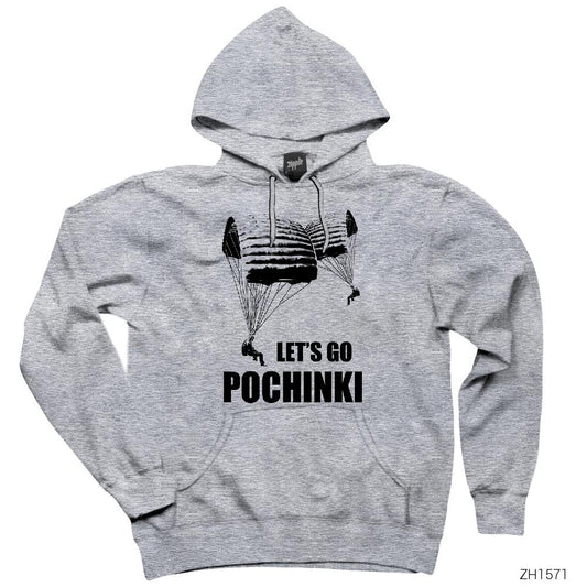 PUBG Lets go Pochinki Gri Kapşonlu Sweatshirt Hoodie