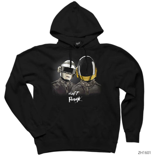 Daft Punk Siyah Kapşonlu Sweatshirt Hoodie