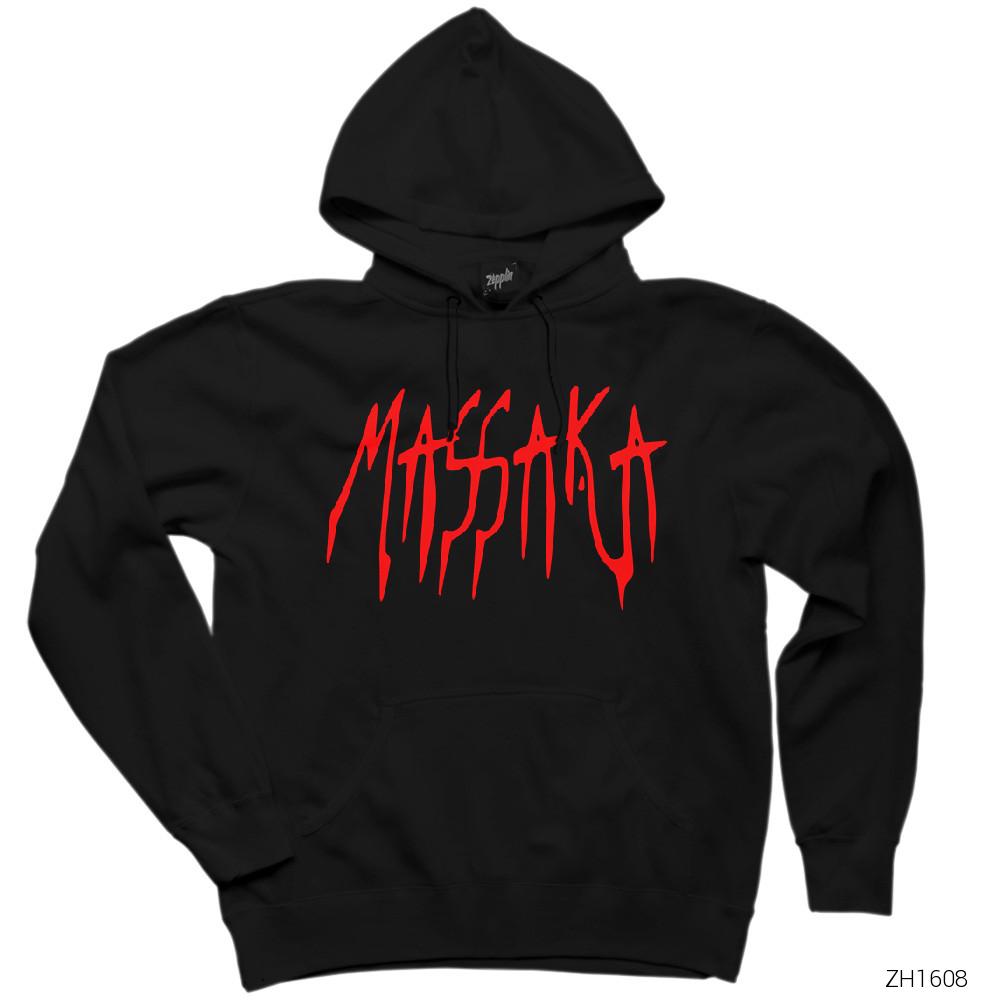 Massaka Siyah Kapşonlu Sweatshirt Hoodie