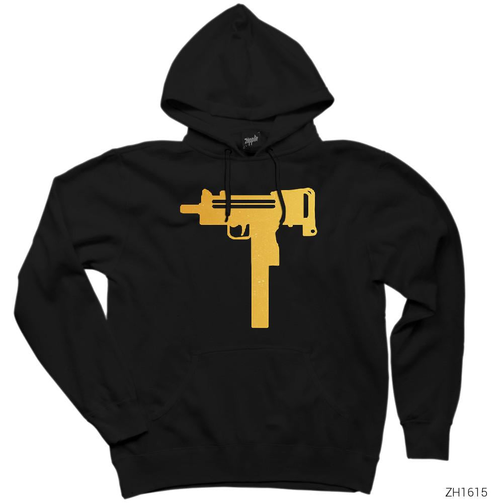 Uzi Gold Siyah Kapşonlu Sweatshirt Hoodie