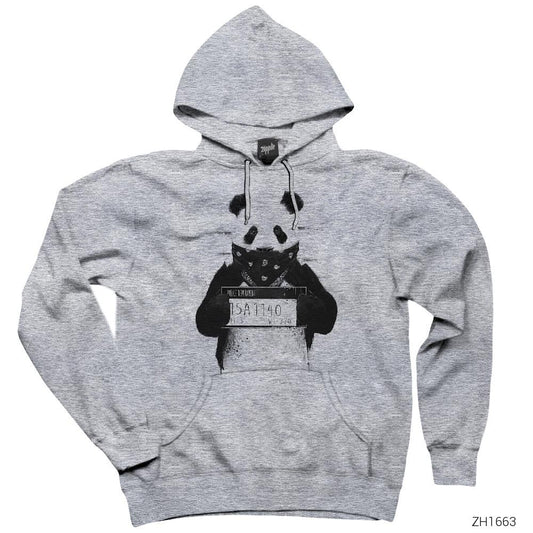 Panda Bad Gri Kapşonlu Sweatshirt Hoodie