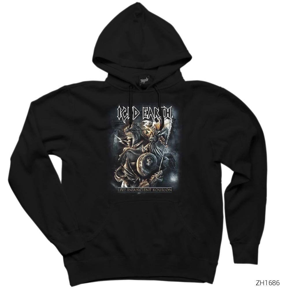 Ice Earth Siyah Kapşonlu Sweatshirt Hoodie