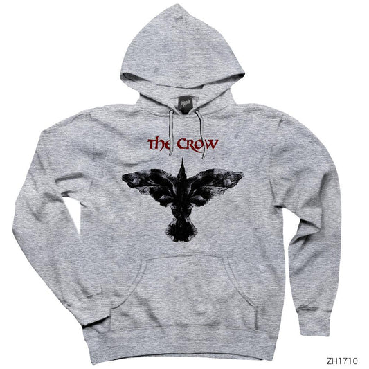 The Crow Gri Kapşonlu Sweatshirt Hoodie