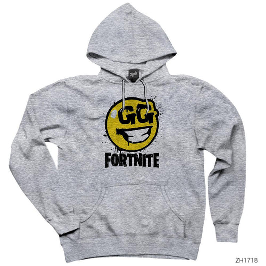 Fortnite GG Gri Kapşonlu Sweatshirt Hoodie