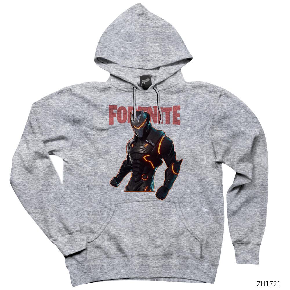 Fortnite Omega Skin Gri Kapşonlu Sweatshirt Hoodie