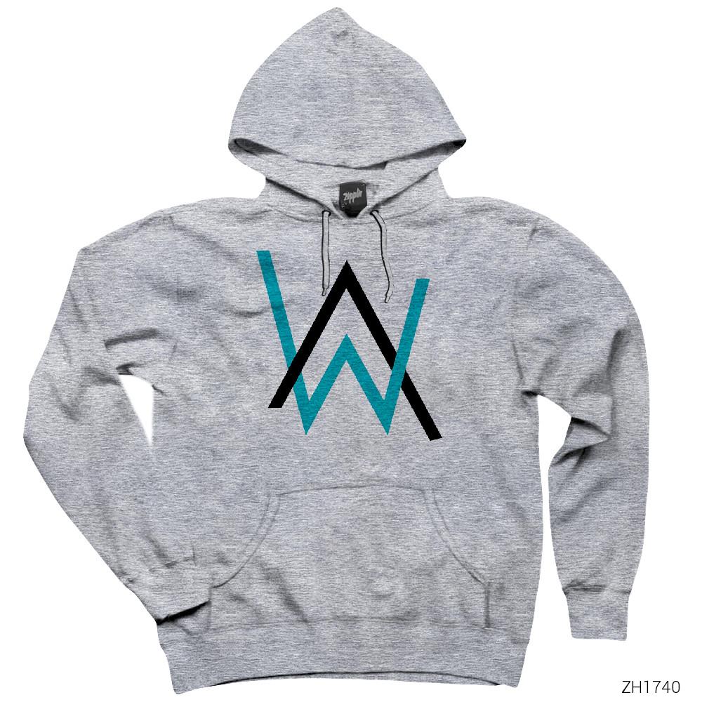 Alan Walker Classic Gri Kapşonlu Sweatshirt Hoodie