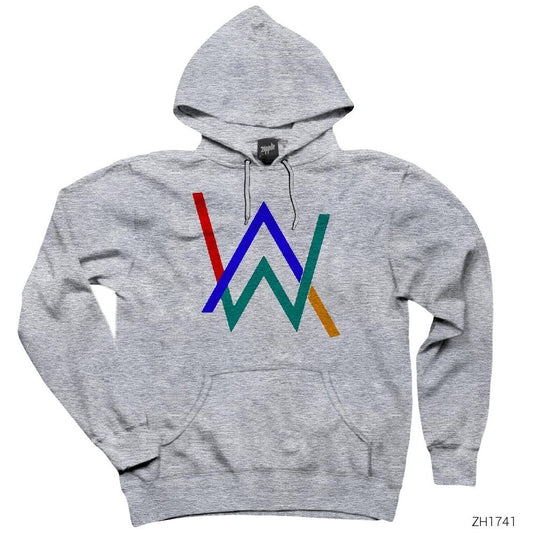 Alan Walker Colored Gri Kapşonlu Sweatshirt Hoodie