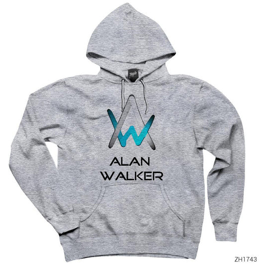 Alan Walker Softly Gri Kapşonlu Sweatshirt Hoodie
