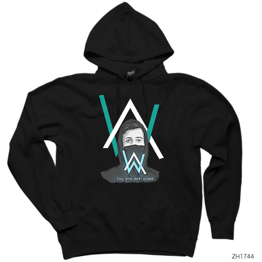 Alan Walker You are Not Alone Siyah Kapşonlu Sweatshirt Hoodie