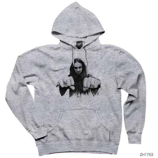 Cliff Burton Punch 2 Gri Kapşonlu Sweatshirt Hoodie
