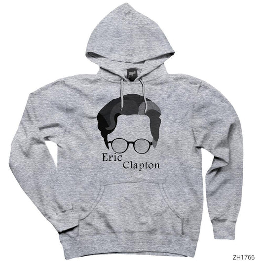Eric Clapton Face Gri Kapşonlu Sweatshirt Hoodie