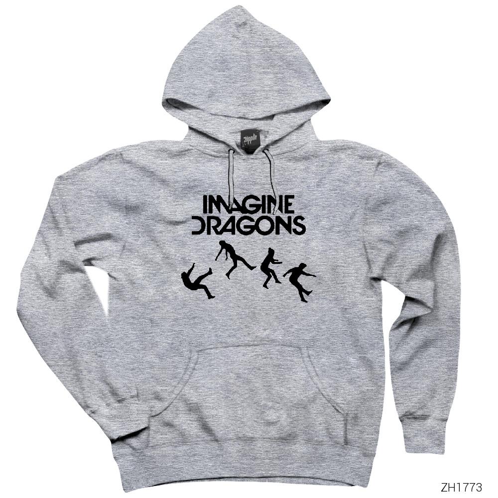 Imagine Dragons Fall Gri Kapşonlu Sweatshirt Hoodie