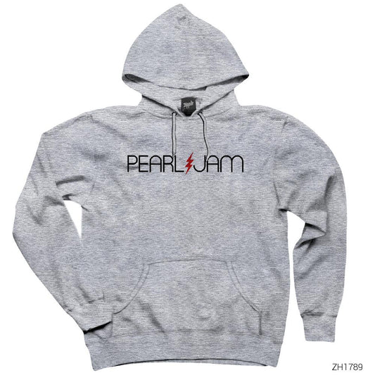 Pearl Jam Lighting Gri Kapşonlu Sweatshirt Hoodie
