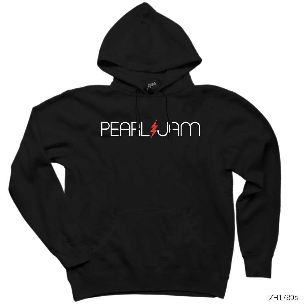 Pearl Jam Lighting Siyah Kapşonlu Sweatshirt Hoodie
