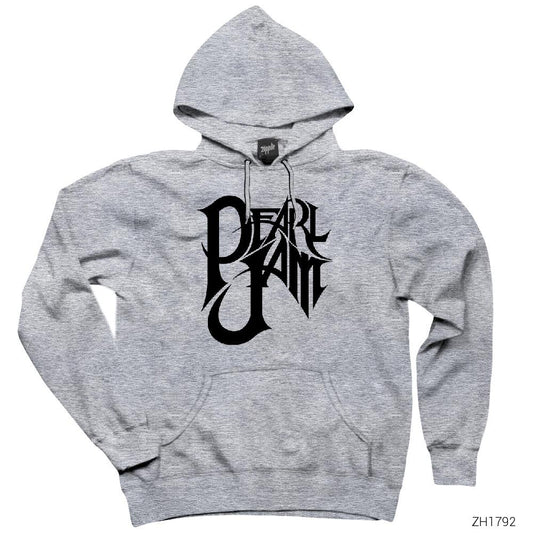 Pearl Jam Retro Gri Kapşonlu Sweatshirt Hoodie