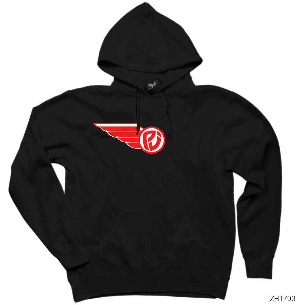 Pearl Jam Wing Siyah Kapşonlu Sweatshirt Hoodie